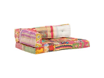 Poduška na pohovku z palet vícebarevná textil patchwork 287722