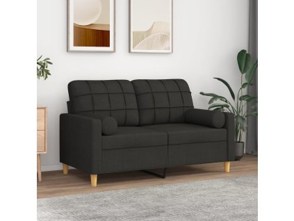Dekorační polštáře 2 ks černé Ø 15 x 50 cm textil 349505