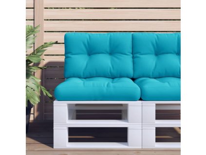 Poduška na palety tyrkysová 60 x 40 x 12 cm textil 360578