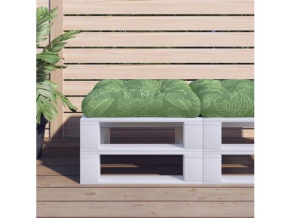 Poduška na nábytek z palet vzor listů 60 x 61,5 x 10 cm oxford 360897