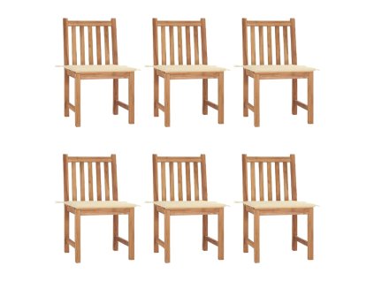 Zahradní židle s poduškami 6 ks masivní teak 3073117
