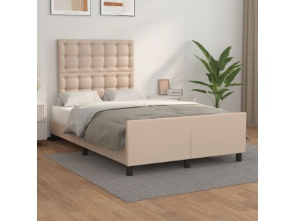 Rám postele s čelem cappuccino 120x200 cm umělá kůže 3125566