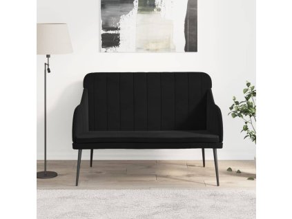 Lavice černá 110 x 76 x 80 cm samet 351469
