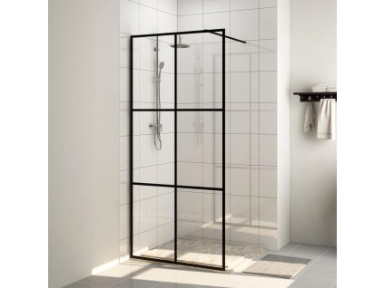 Zástěna do průchozí sprchy čiré ESG sklo 100 x 195 cm černá 151025