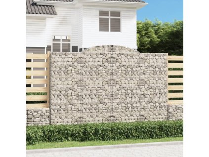 Klenutý gabionový koš 300 x 30 x 200/220 cm pozinkované železo 153510