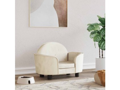 Pelíšek pro psy krémový 66 x 40 x 45 cm samet 171844