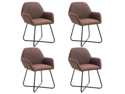 Jídelní židle 4 ks hnědé textil 277100