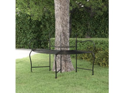 Lavice kolem stromu 150 cm černá ocel 318823