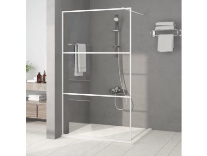 Sprchová zástěna walk-in bílá 115 x 195 cm čiré ESG sklo 152123