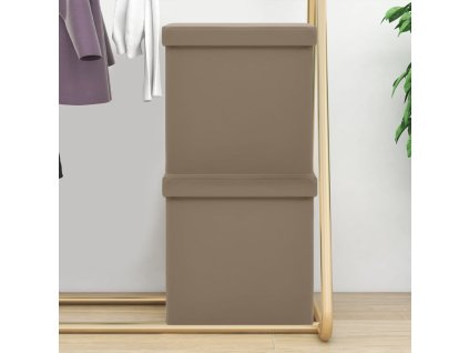 Skládací úložné stoličky 2 ks cappuccino PVC 338790
