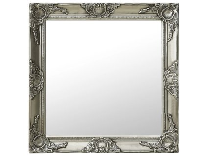 Nástěnné zrcadlo barokní styl 60 x 60 cm stříbrné 320334