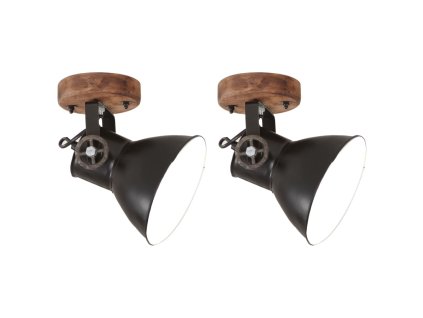 Industriální nástěnné/stropní lampy 2 ks černé 20 x 25 cm E27 320514