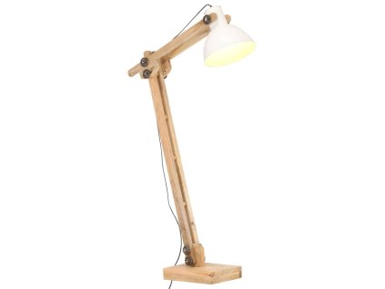 Stojací lampa bílá masivní mangovníkové dřevo E27 320582