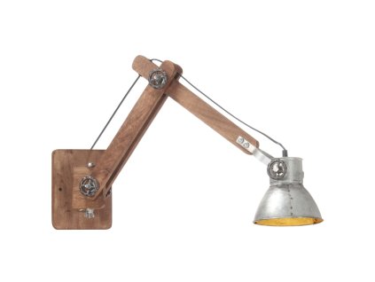 Nástěnná lampa industriální styl stříbrná kulatá E27 320575