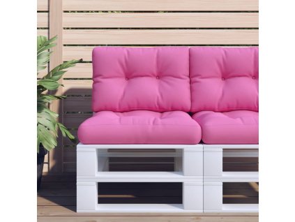 Poduška na palety růžová 60 x 40 x 12 cm textil 360577
