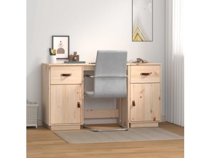 Psací stůl se skříňkami 135 x 50 x 75 cm masivní borové dřevo 3107844