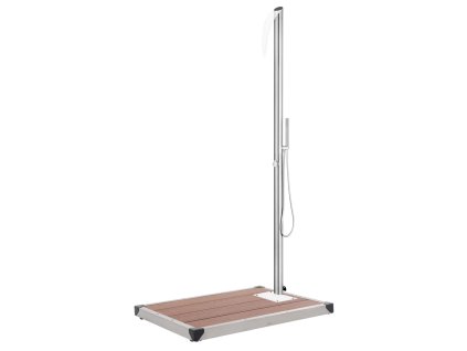 Zahradní sprcha s hnědou základnou 225 cm nerezová ocel 3070780