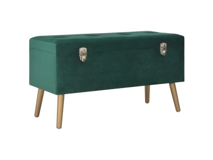 Lavice s úložným prostorem 80 cm zelená samet 329929