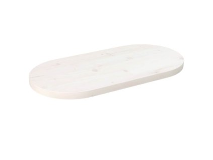 Stolní deska bílá 60 x 30 x 2,5 cm masivní borové dřevo oválná 824341