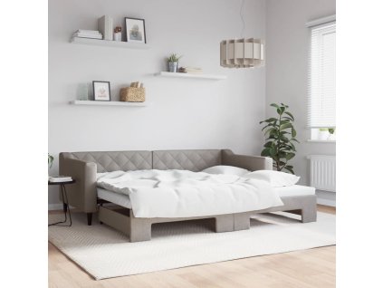 Válenda s přistýlkou taupe 90 x 200 cm textil 3197429