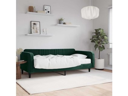Válenda s matrací tmavě zelená 100 x 200 cm samet 3197048