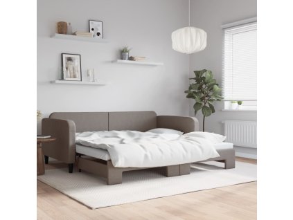 Válenda s přistýlkou taupe 100 x 200 cm textil 3196824