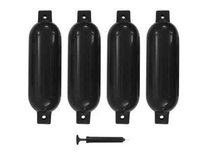 Lodní nárazník 4 ks černý 51 x 14 cm PVC 92381