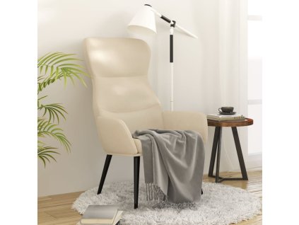Relaxační křeslo krémové textil 341073