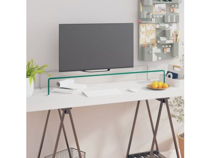 TV stolek / podstavec na monitor čiré sklo 100x30x13 cm 244131