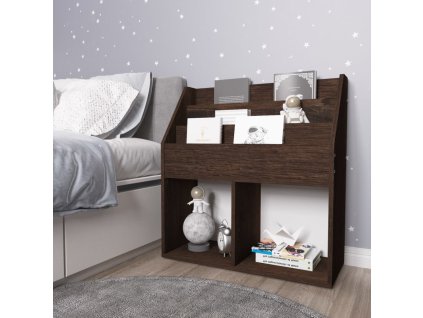 Dětský regál na časopisy kouřový dub 71 x 30 x 78,5 cm kompozit 339527