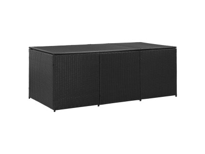 Zahradní úložný box polyratan 180 x 90 x 70 cm černý 46477