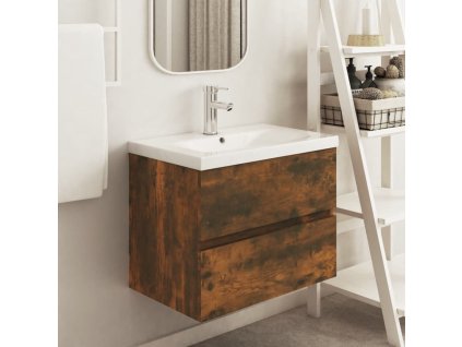 Skříňka pod umyvadlo kouřový dub 60x38,5x45 cm kompozitní dřevo 815648