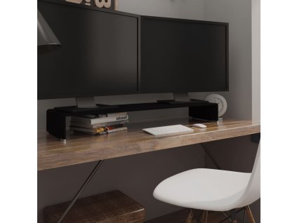 TV stolek / podstavec na monitor sklo černý 110x30x13 cm 244140