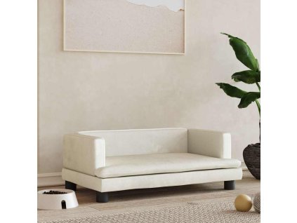 Pelíšek pro psy krémový 80 x 45 x 30 cm samet 171900