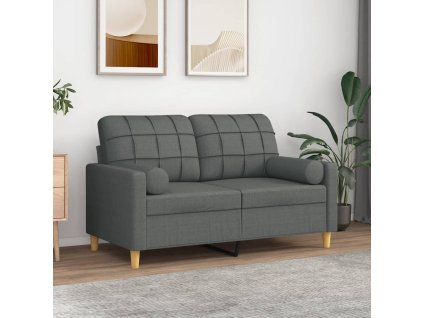 Dekorační polštáře 2 ks tmavě šedé Ø 15 x 50 cm textil 349502