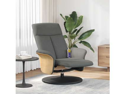 Masážní polohovací křeslo s podnožkou tmavě šedé textil 356534