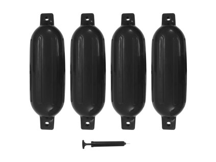 Lodní nárazník 4 ks černý 58,5 x 16,5 cm PVC 92382