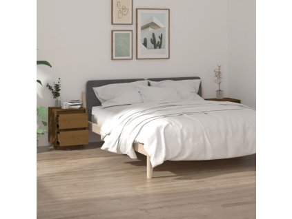 Noční stolky 2 ks medově hnědé 40x35x50 cm masivní borové dřevo 813322