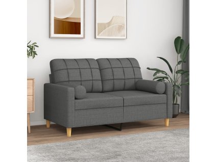 2místná pohovka s polštáři tmavě šedá 120 cm textil 3200775
