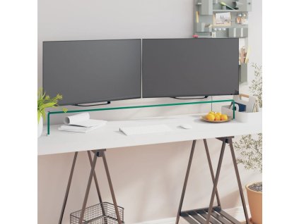 TV stolek / podstavec na monitor čiré sklo 110x30x13 cm 244132