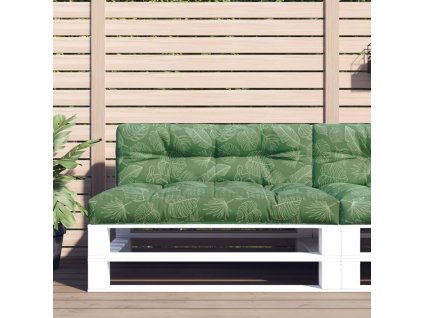 Poduška na palety vzor listů 120 x 40 x 12 cm textil 360642