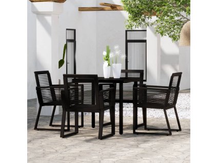 5dílný zahradní jídelní set černý 3099150