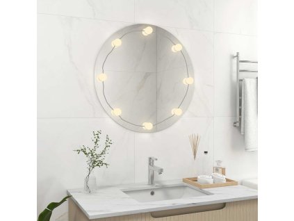 Nástěnné zrcadlo s LED osvětlením kulaté sklo 3078642