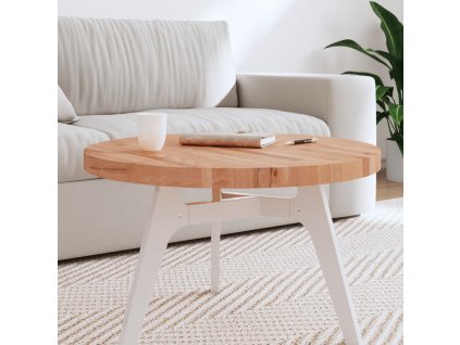 Stolní deska Ø 70 x 4 cm kulatá masivní bukové dřevo 355945