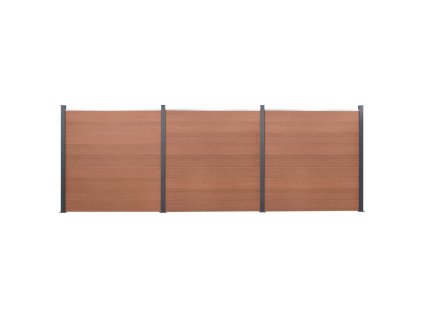 Sada plotových dílců hnědá 526 x 186 cm WPC 3211828