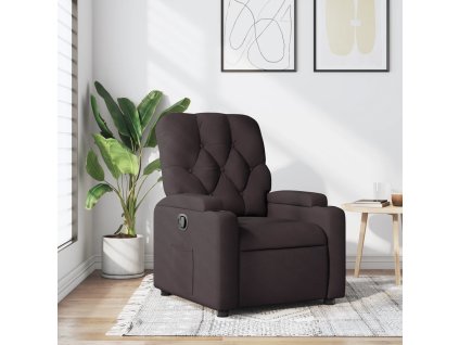 Polohovací křeslo tmavě hnědé textil 372484