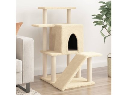 Škrabadlo pro kočky se sisalovými sloupky krémové 97 cm 172097