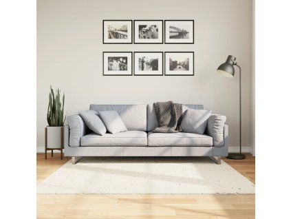 Koberec PAMPLONA s vysokým vlasem moderní krémový 160 x 160 cm 375236
