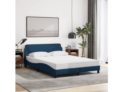 Rám postele s čelem Dover modrý 140 x 200 cm textil 373191