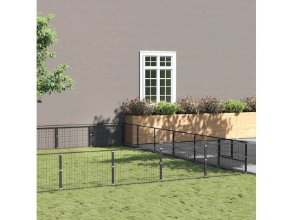 Psí kotec černý 60 m² ocel 3082173